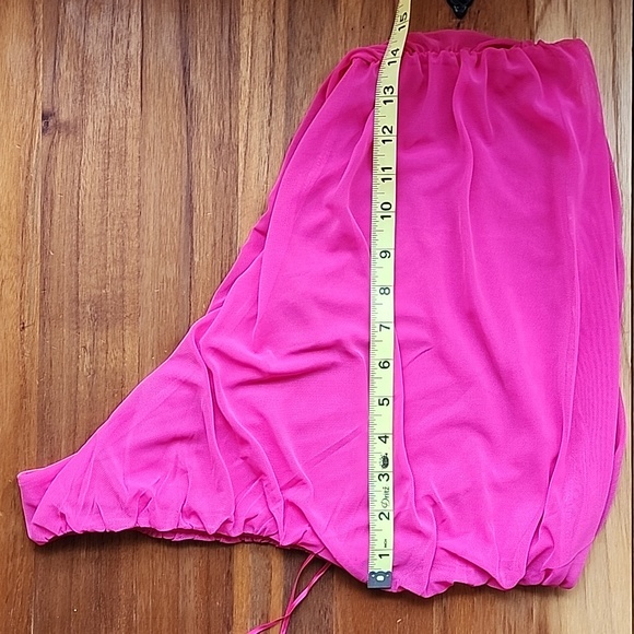 NWOT House of Harlow 1960 hot pink one shoulder 2 piece set size M mesh - Picture 16 of 17